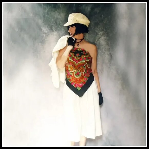 White Midi Skirt Suit Vintage 70s with Short Waiter Jacket Versatile Separates - Picture 10 of 15